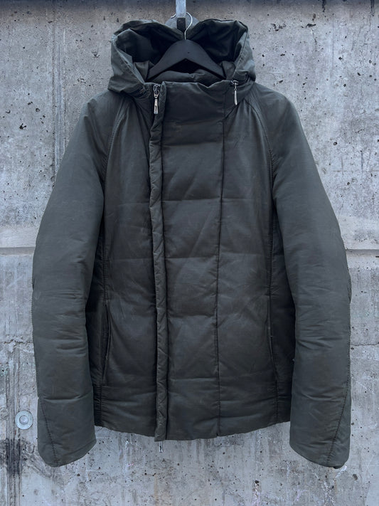 Masnada Scarstitch Faded Green Puffer Jacket (L)