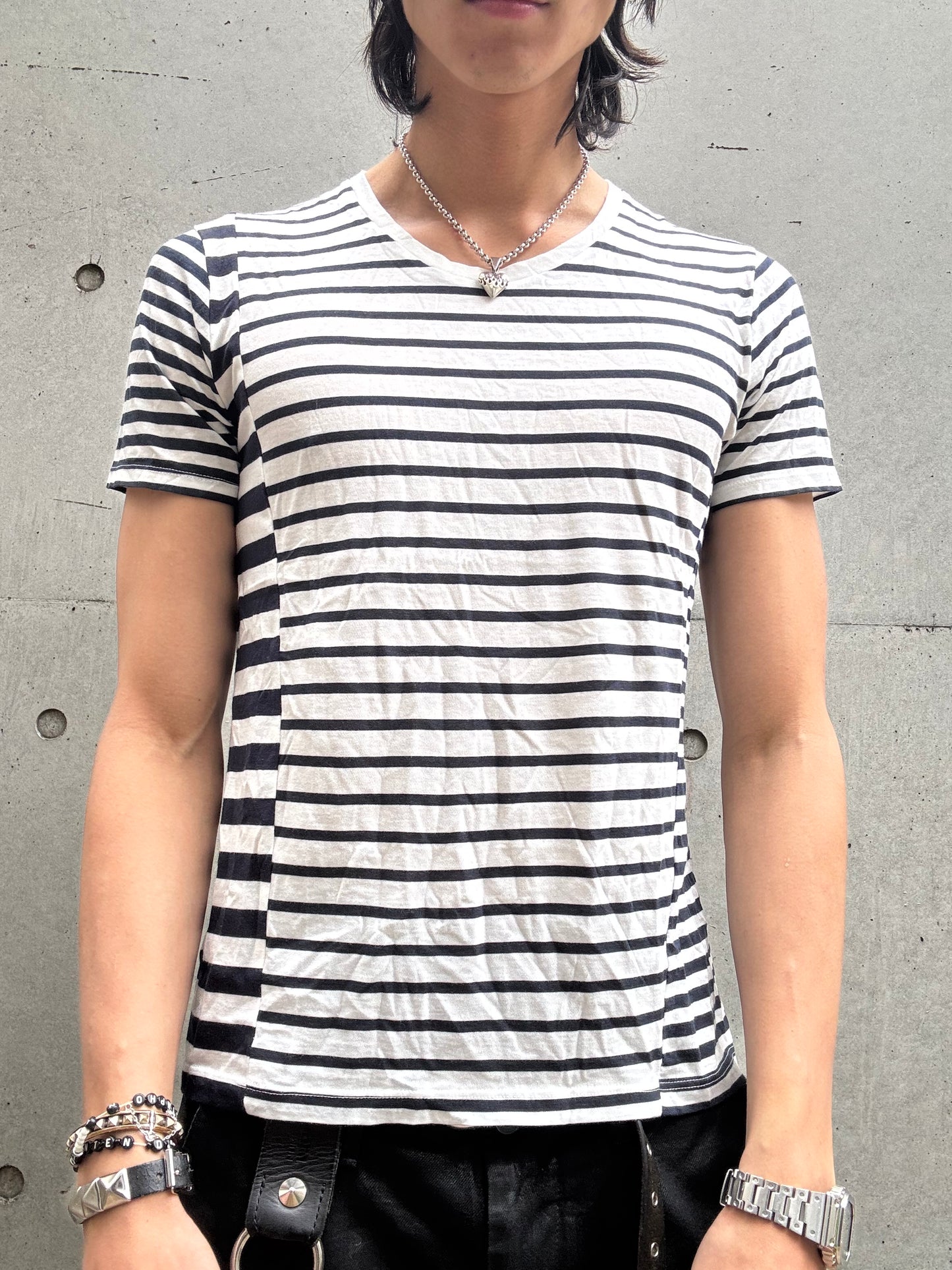 Number (N)ine Asymmetrical Striped Shirt (M)