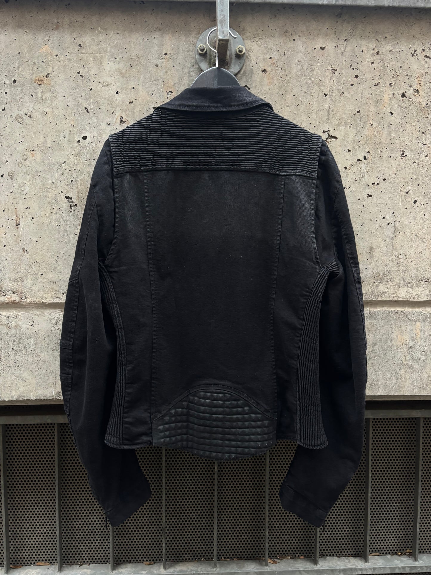 Balmain Perfecto Waxed Black Jacket (52)