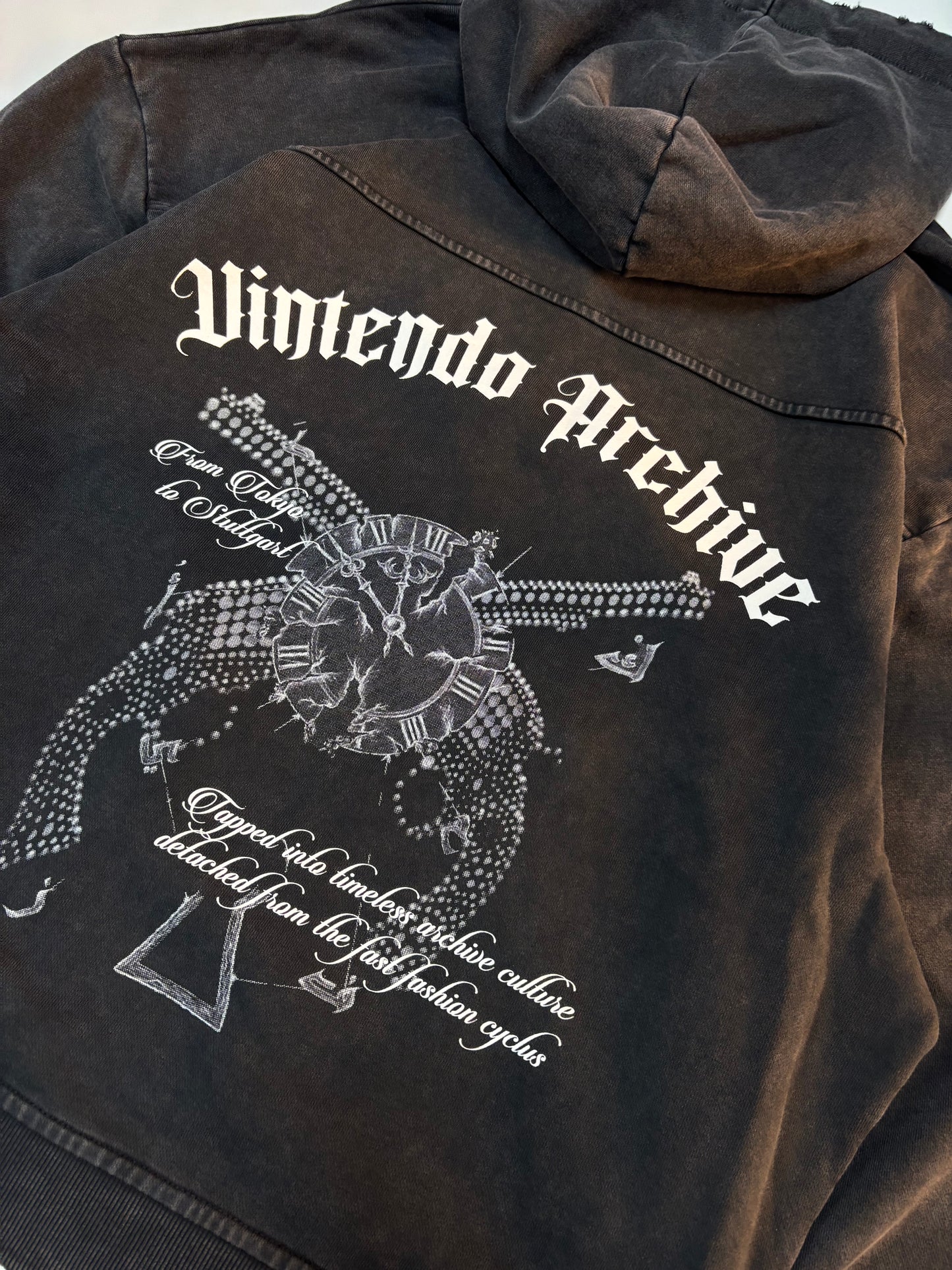 Vintendo x Fall Winter Projects Distressed Zip Hoodie