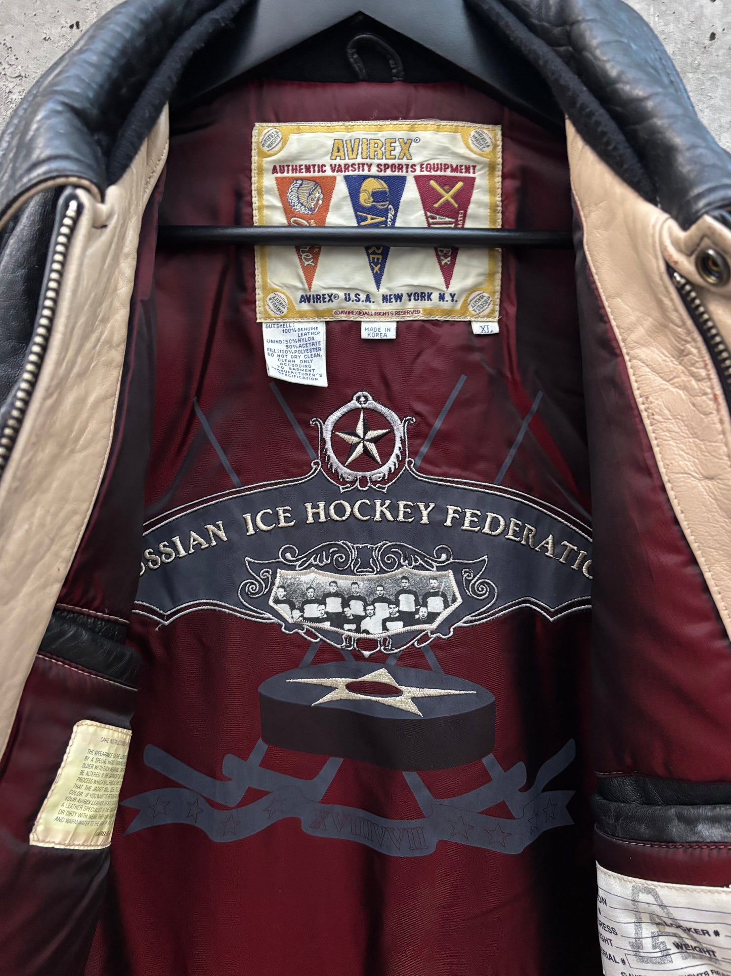 Avirex Russian Federation Varsity Leather Jacket (XL)