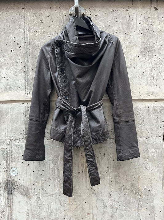 All Saints Asymmetrical Leather Jacket (S)