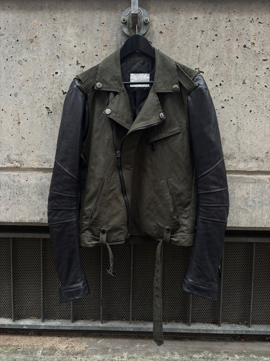 Balmain Perfecto Leather Sleeve Jacket (50)