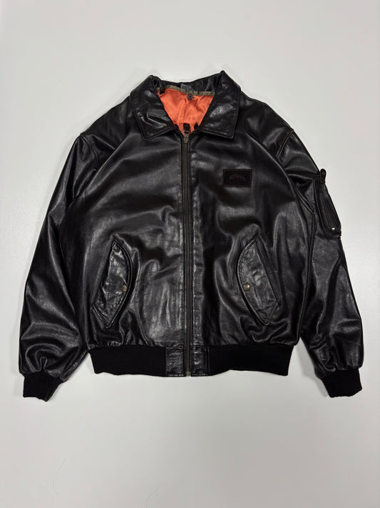 2000's Redskins Aviator Leather Jacket (XXL)