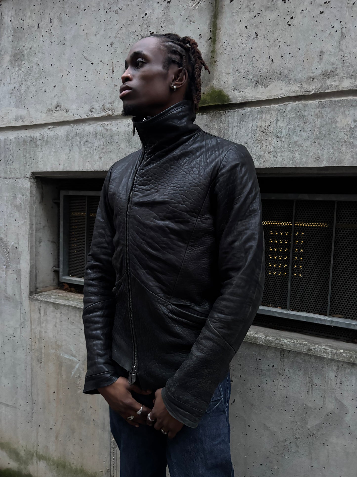 AW2008 Preach Asymmetrical Buffalo Leather Jacket (M)