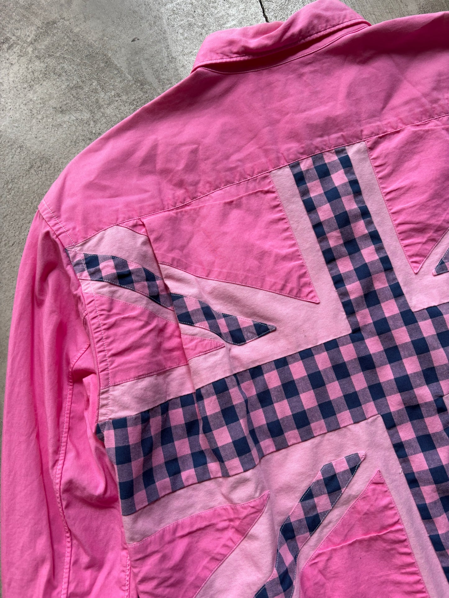 SS/2010 Comme des Garçons Shirt Pink Union Jack Shirt (M)