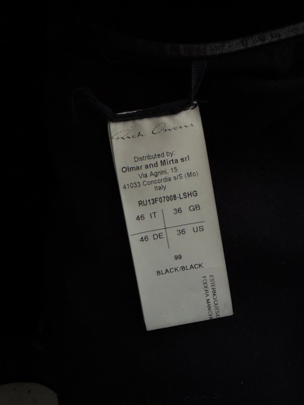 AW/13 „Plinth“ Rick Owens Shearling Leather Jacket (46)