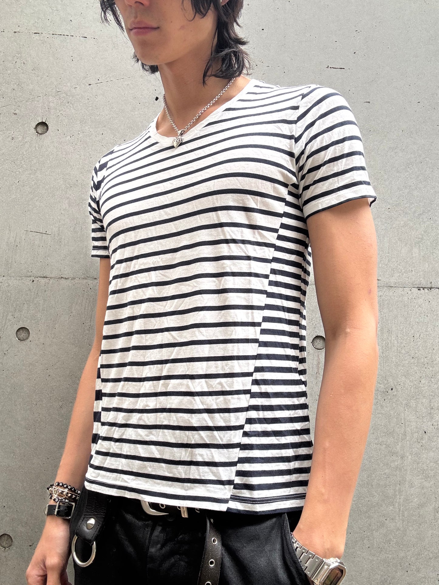 Number (N)ine Asymmetrical Striped Shirt (M)