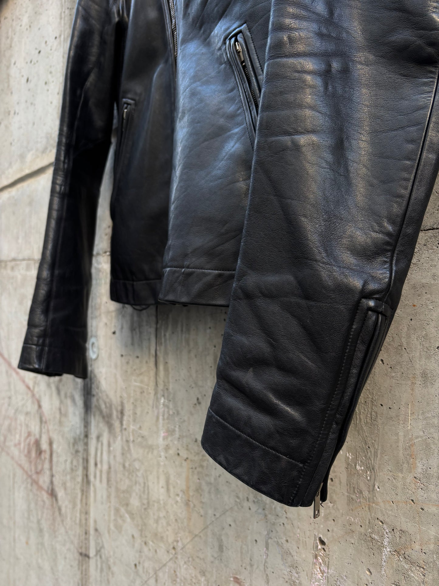 SS11 Rick Owens Anthem Safari Asymmetrical Leather Jacket (L)