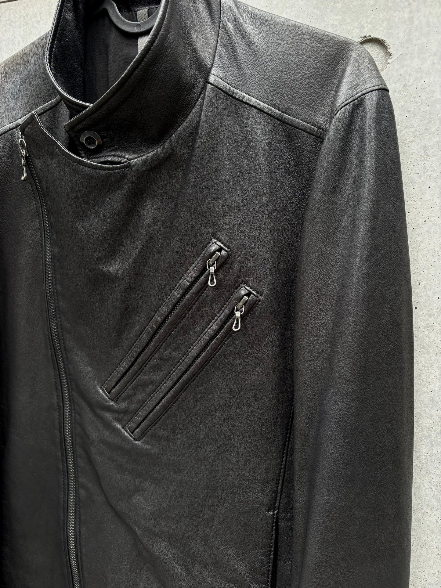 ATTACHMENT by Kazuyuki Kumagai Tight Fit Leather Jacket (2)