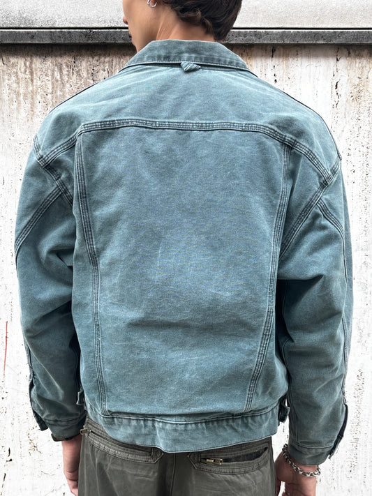 1997 Carhartt Green Washed Workwear Jacket (L)