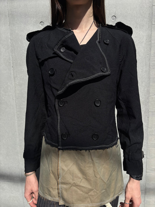 SS/11 Comme des Garcons Black Asymmetrical Military Jacket (S)