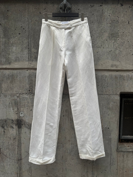 Ann Demeulemeester White Linen Pants (40)