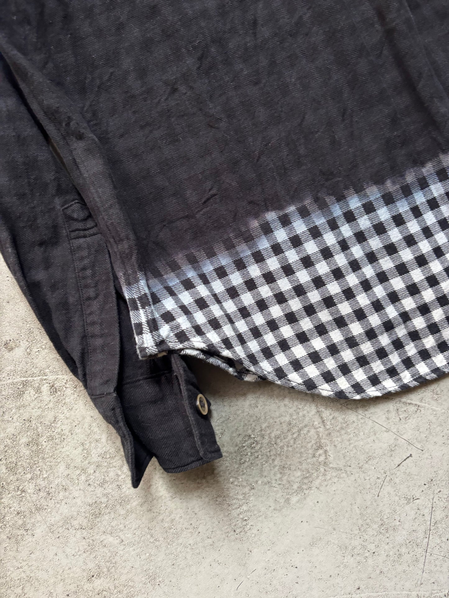 SS/2012 Comme des Garçons Black Gradient Checkered Shirt (S)