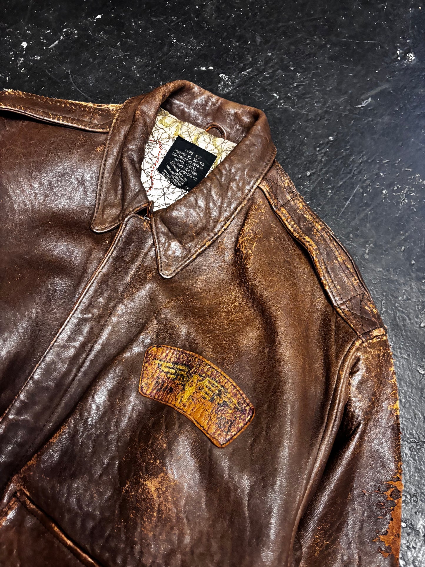 Avirex Destroyed Type G-1 Aviator Leather Jacket (M)
