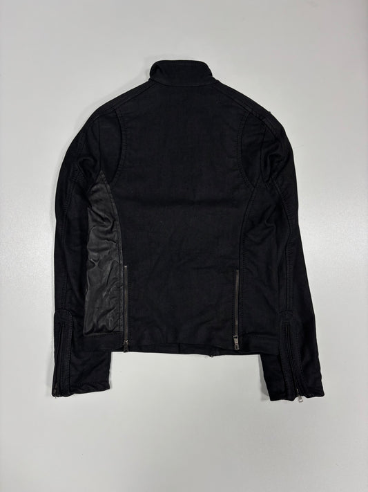 Andrew Mackanzie Waxed Asymmetrical Mock Neck Jacket (XS)