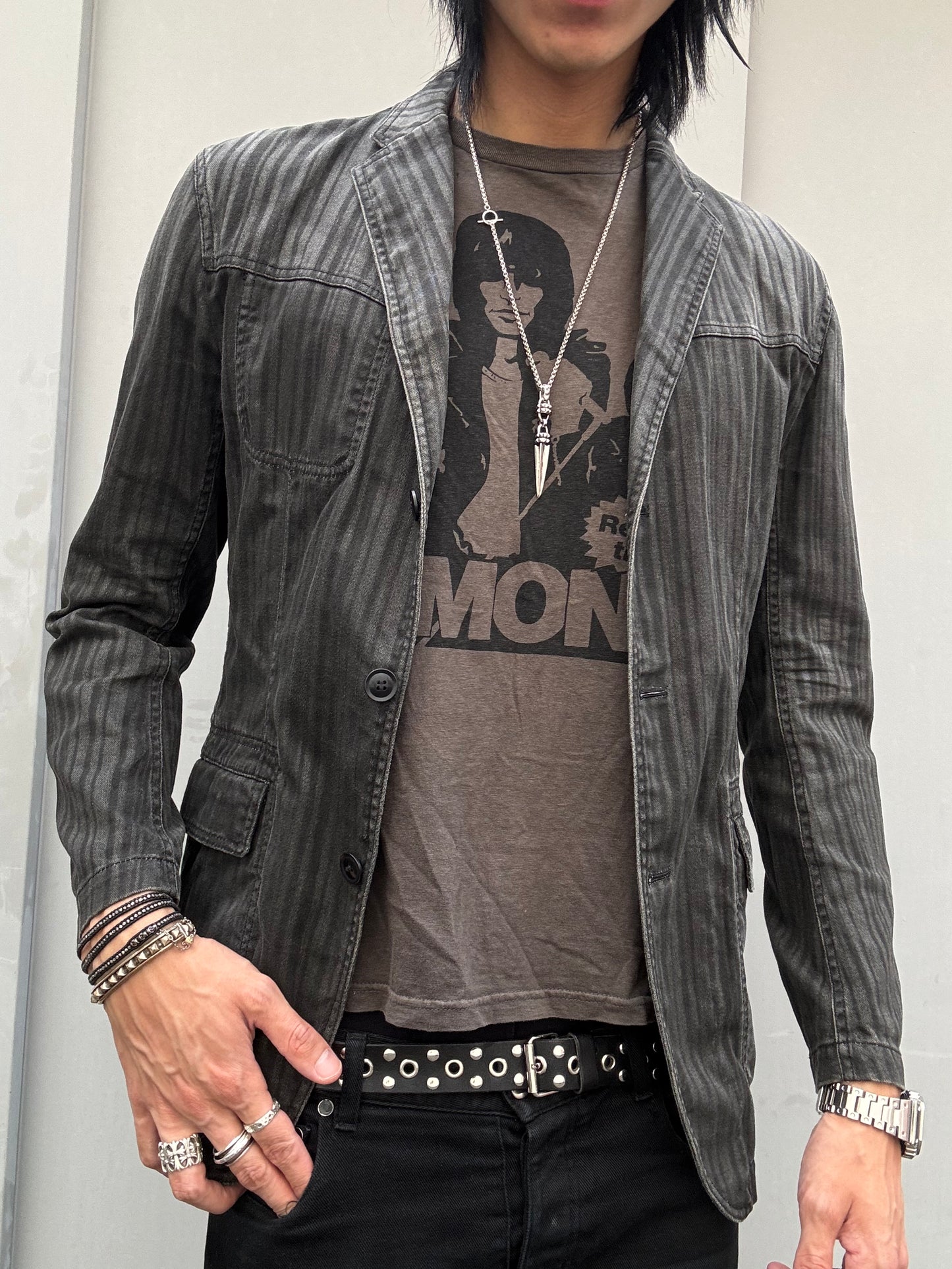 Tête Homme Faded Pinstripe Blazer (S)