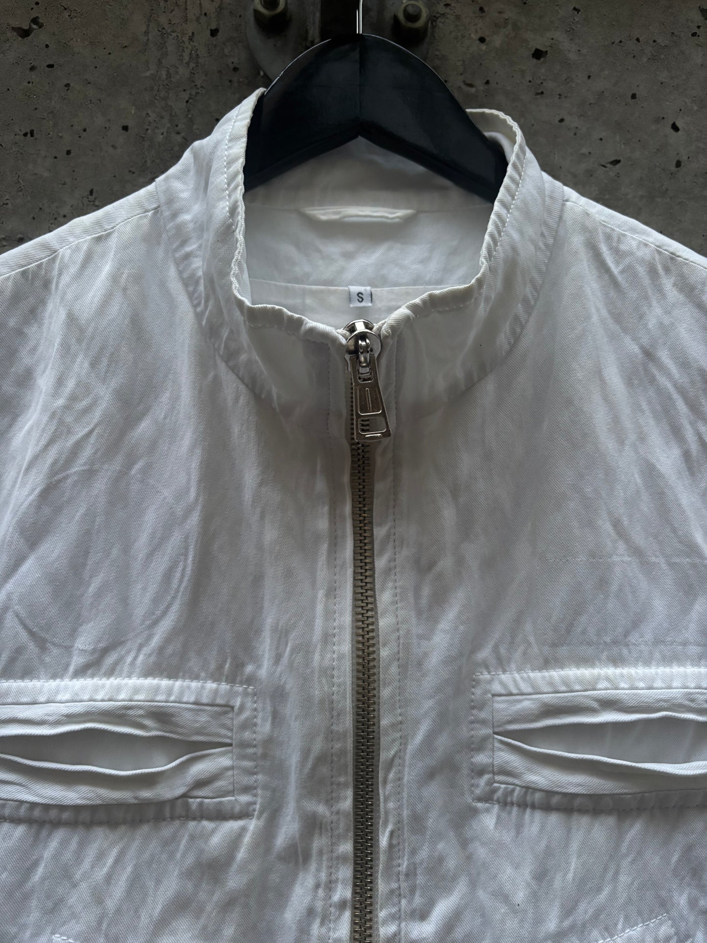 Ann Demeulemeester White Linen Rider Jacket (S)