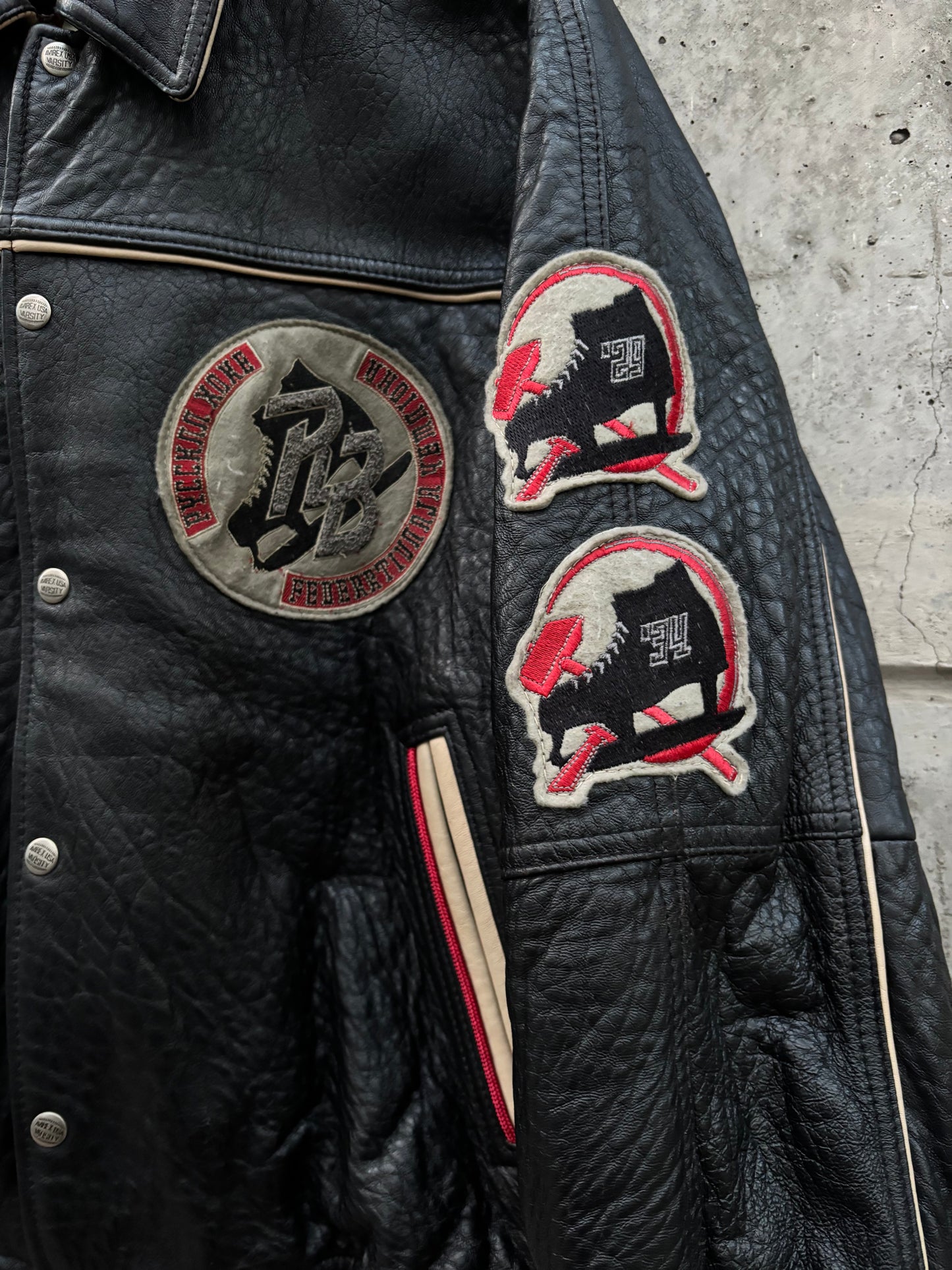 Avirex Russian Federation Varsity Leather Jacket (XL)