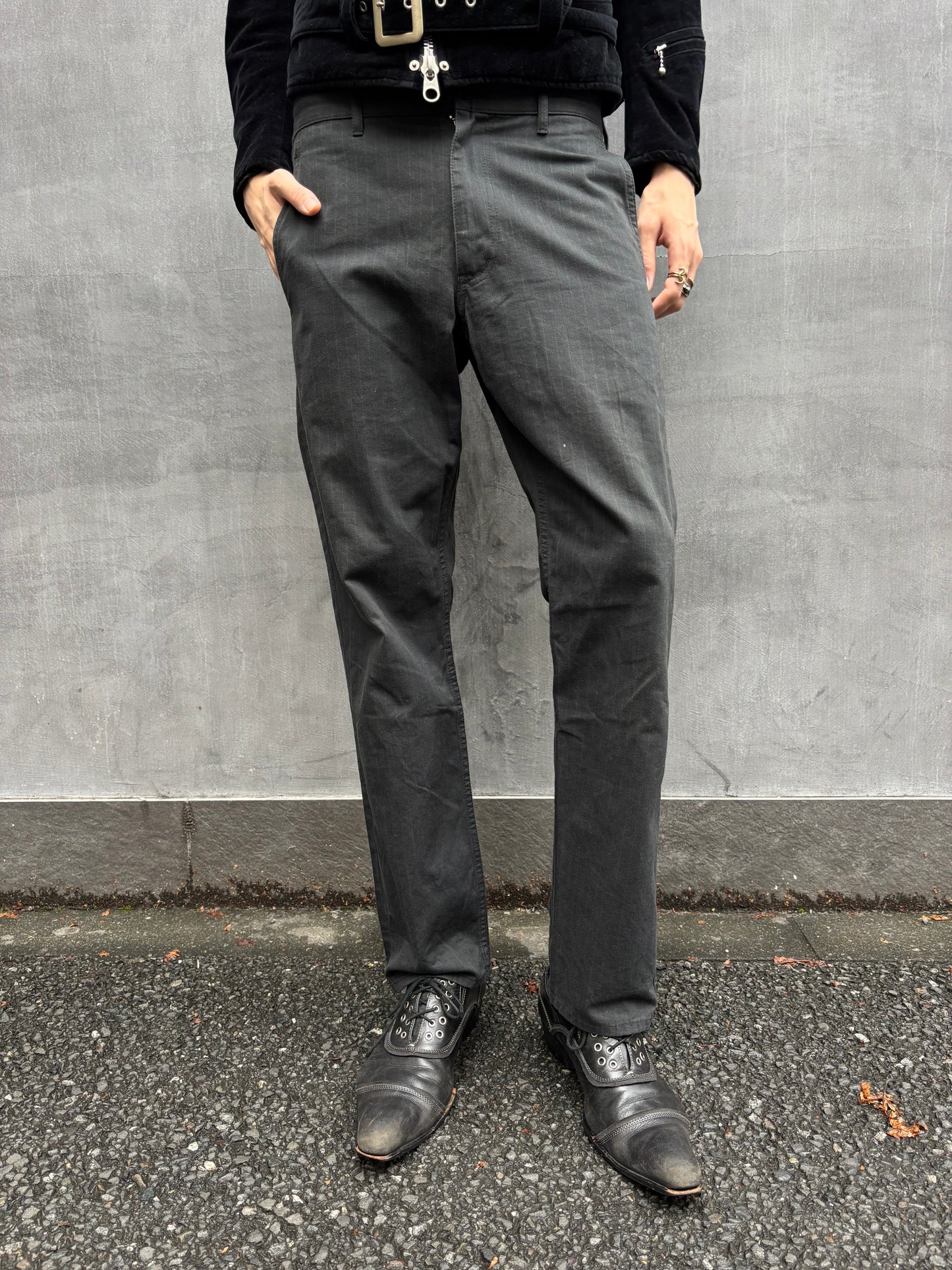 AW/2005 Comme des Garçons Homme Plus „Rip & Tongue“ Rolling Stones Cotton Trousers (M)