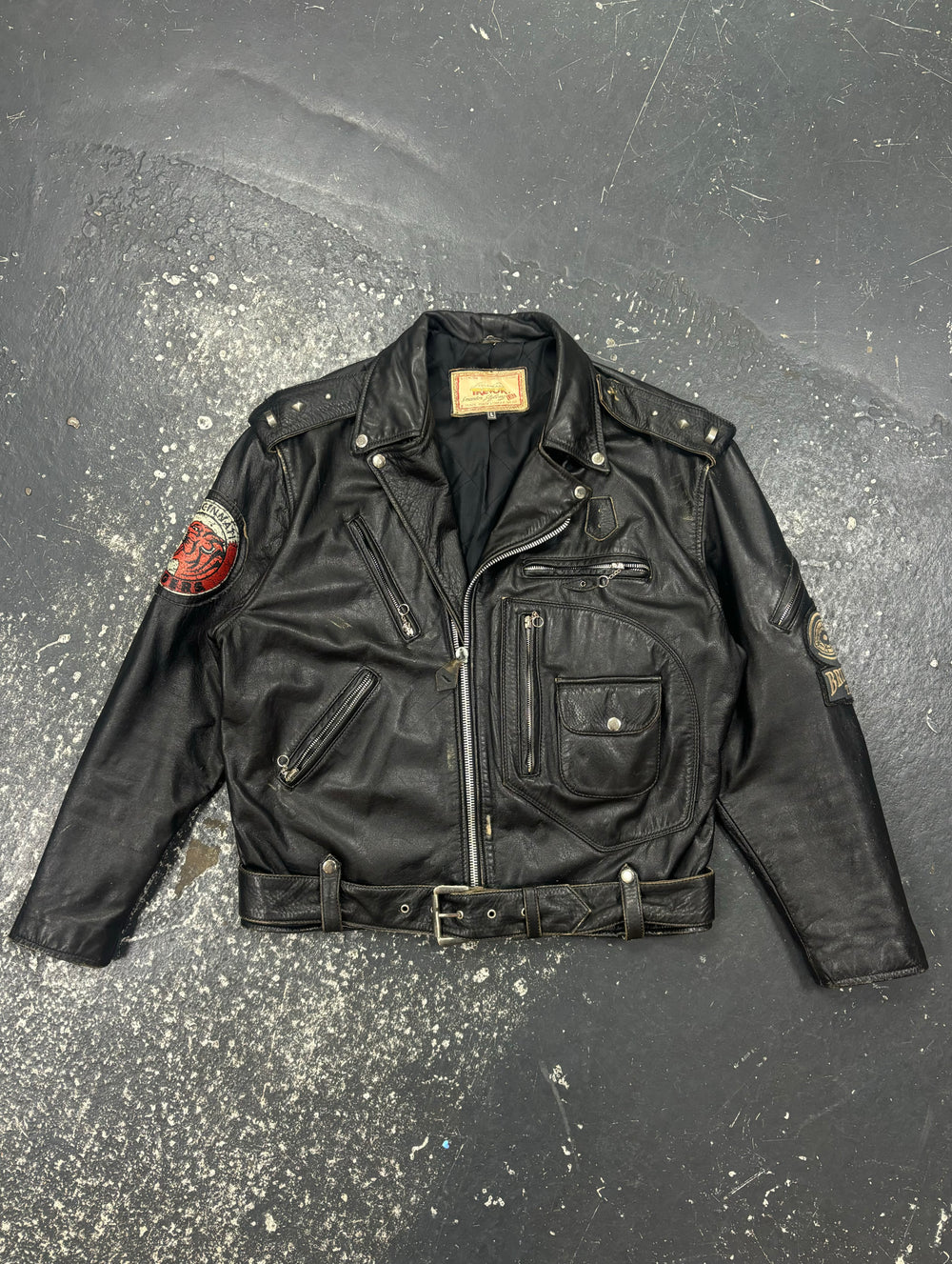 Trevor Lee Leather Biker Jacket (L)