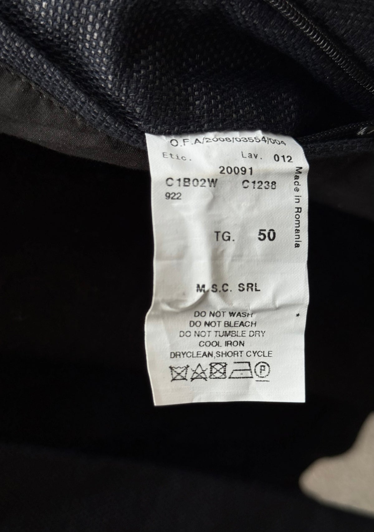 AW/08 Emporio Armani Jude Line Asymmetrical Metallic Textured Biker Jacket (50)