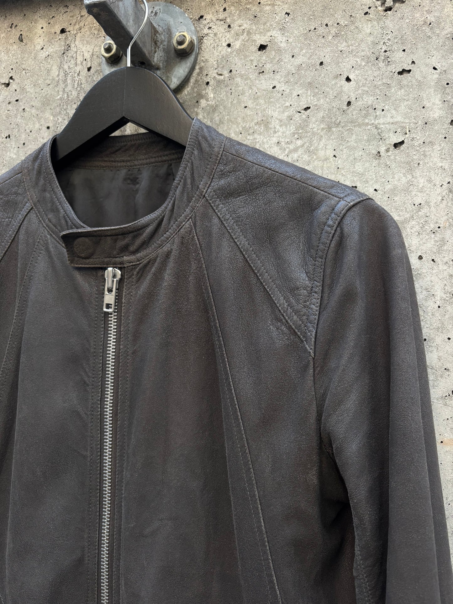 SS/15 Rick Owens Intarsia „Darkdust“ Leather Jacket (48)