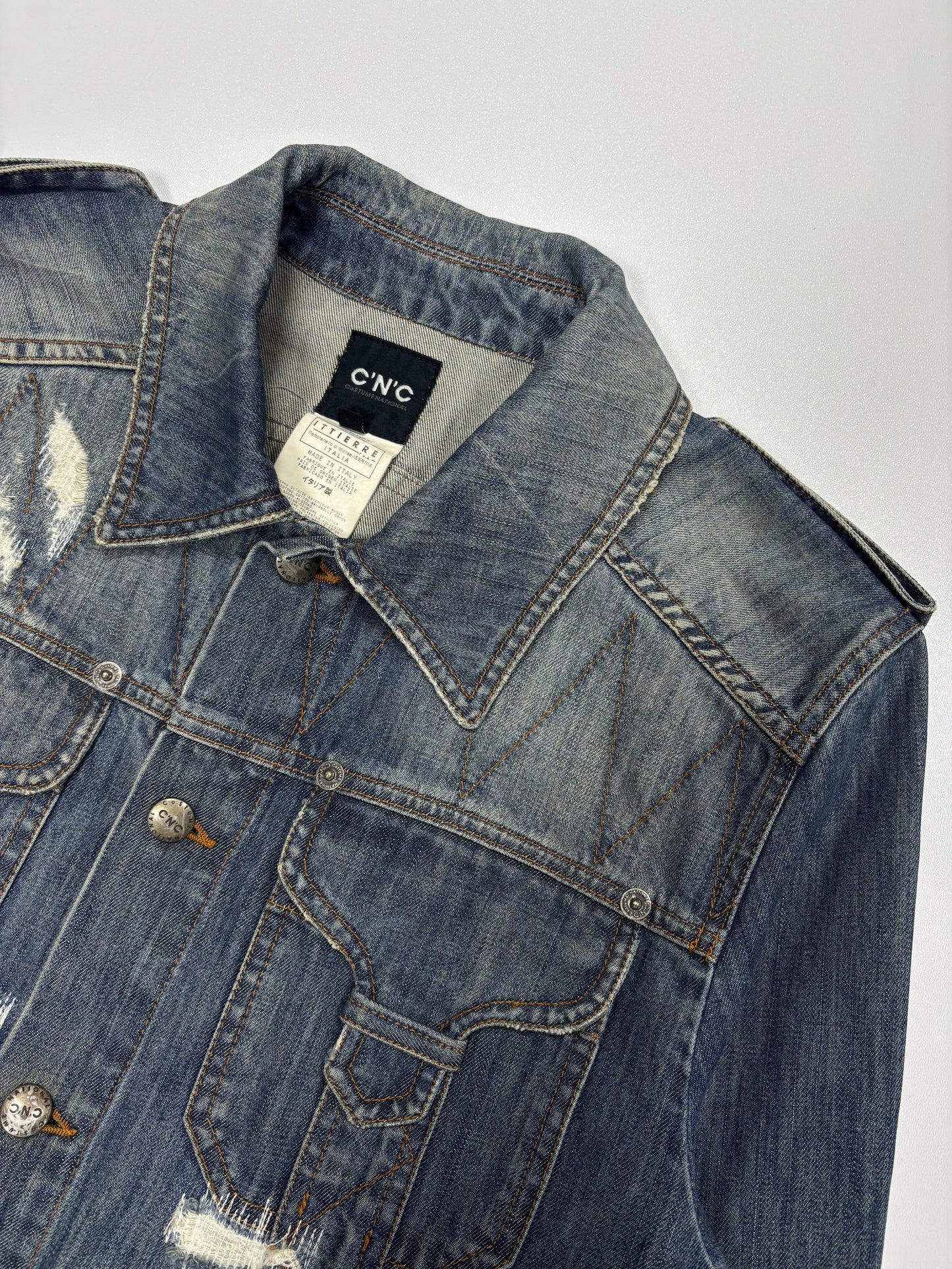 Costume National C'N'C Embroidered Denim Jacket (48)
