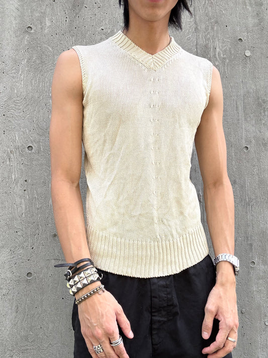 AW1999 Comme des Garcons tricot Woven Knit Tanktop (M)