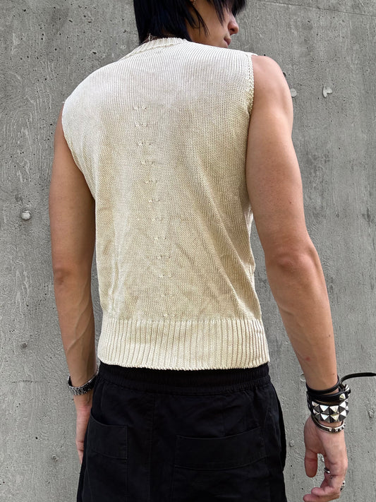 AW1999 Comme des Garcons tricot Woven Knit Tanktop (M)