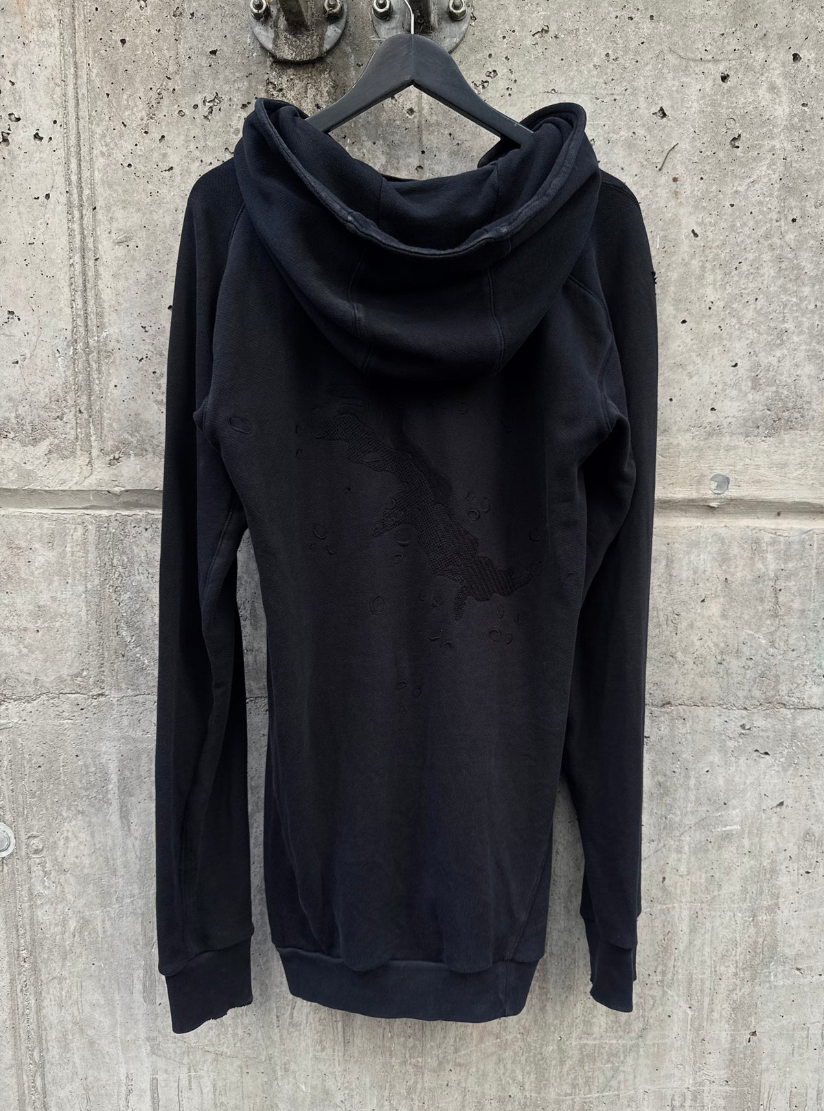 11 By Boris Bidjan Saberi Zip Collar Textured Print Hoodie (L)