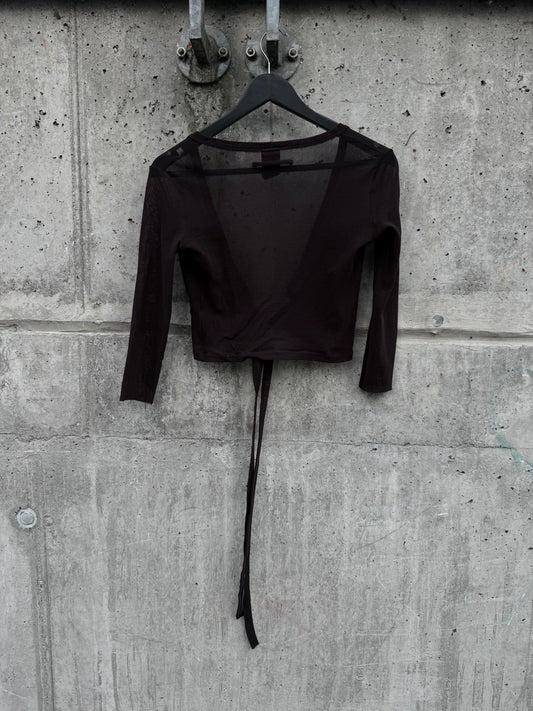 Jean Paul Gaultier Maille Classique Sheer Mesh Cropped Cardigan (S/M)