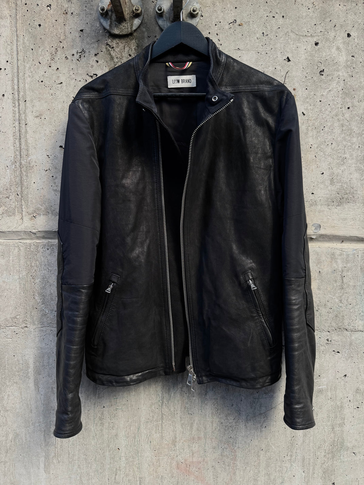 Asymmetrical Hybrid Fabric Rider Jacket (L)