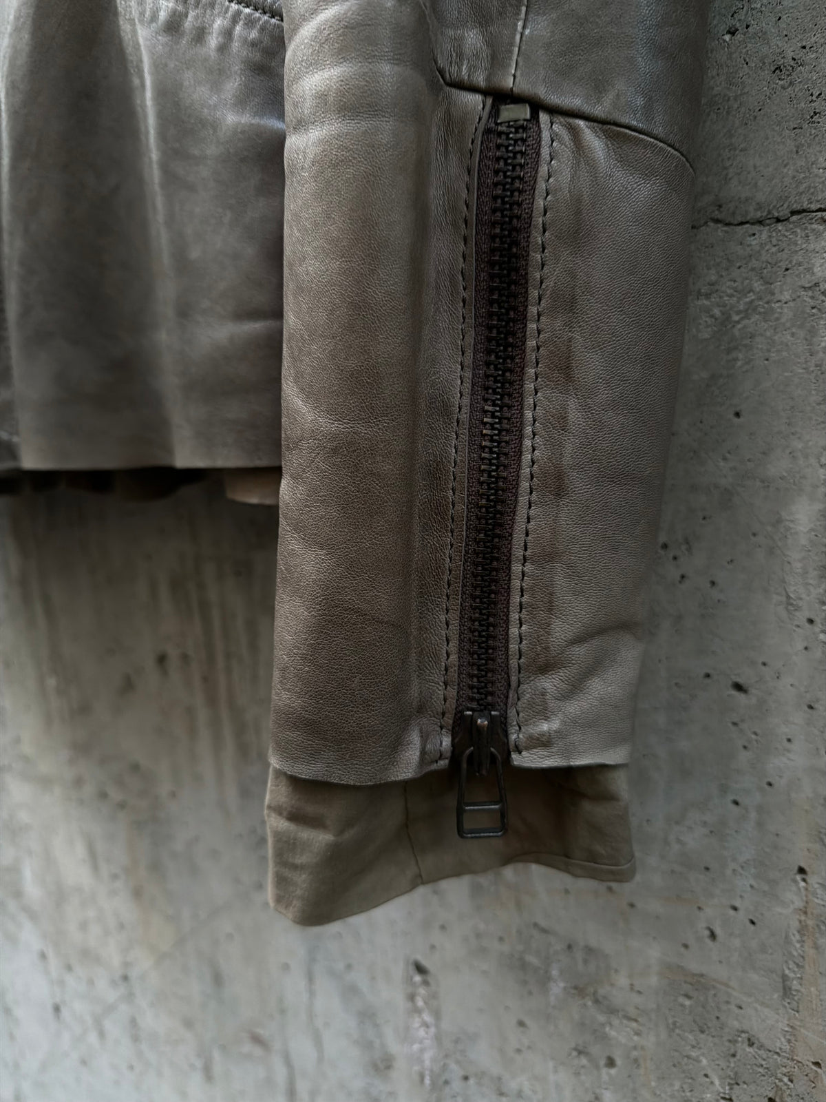 Preach Asymmetrical High Neck Leather Jacket (M)