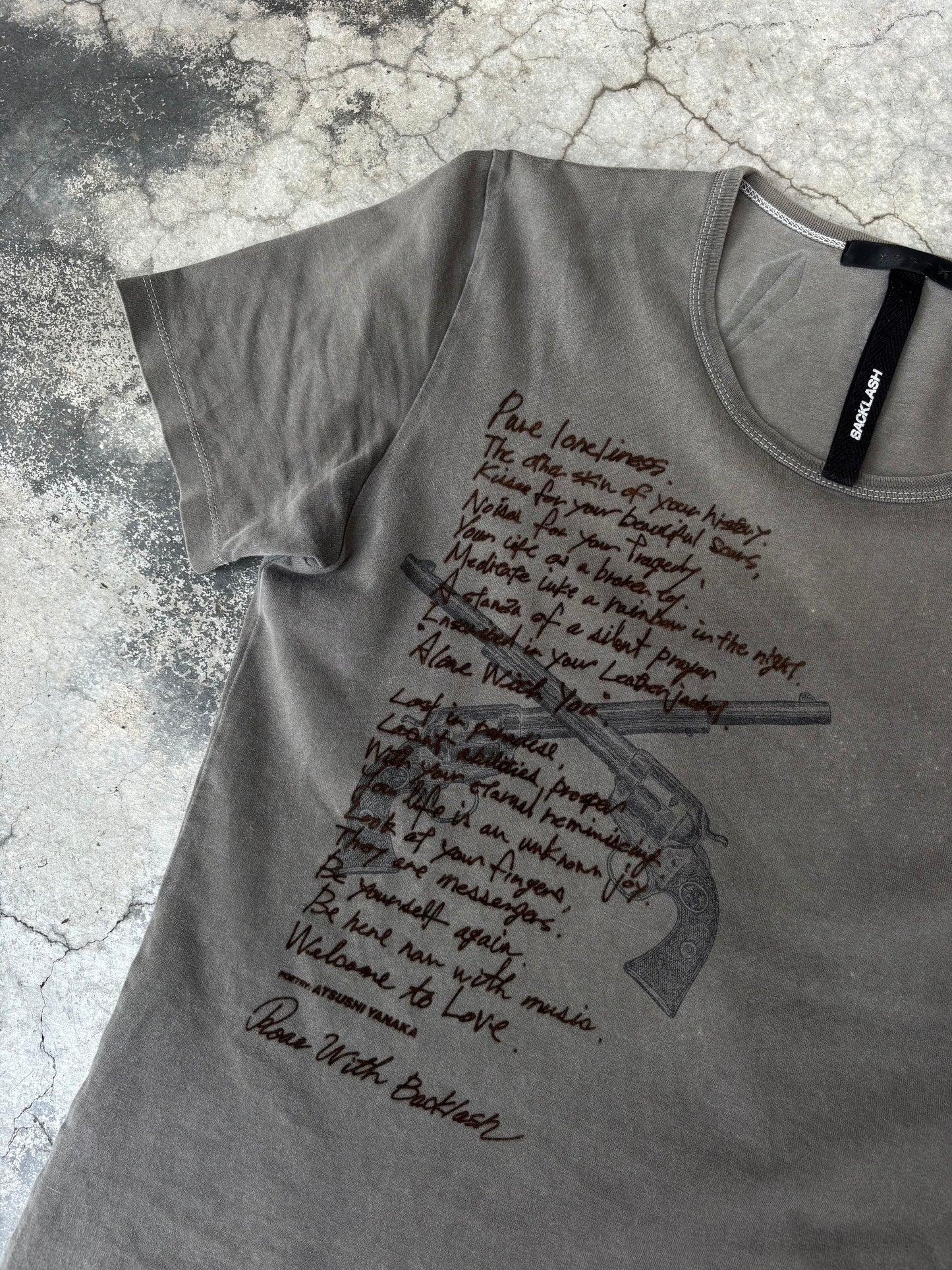 Isamu Katayama x Roar Guns Velvet Printed Poetry Tee (L)