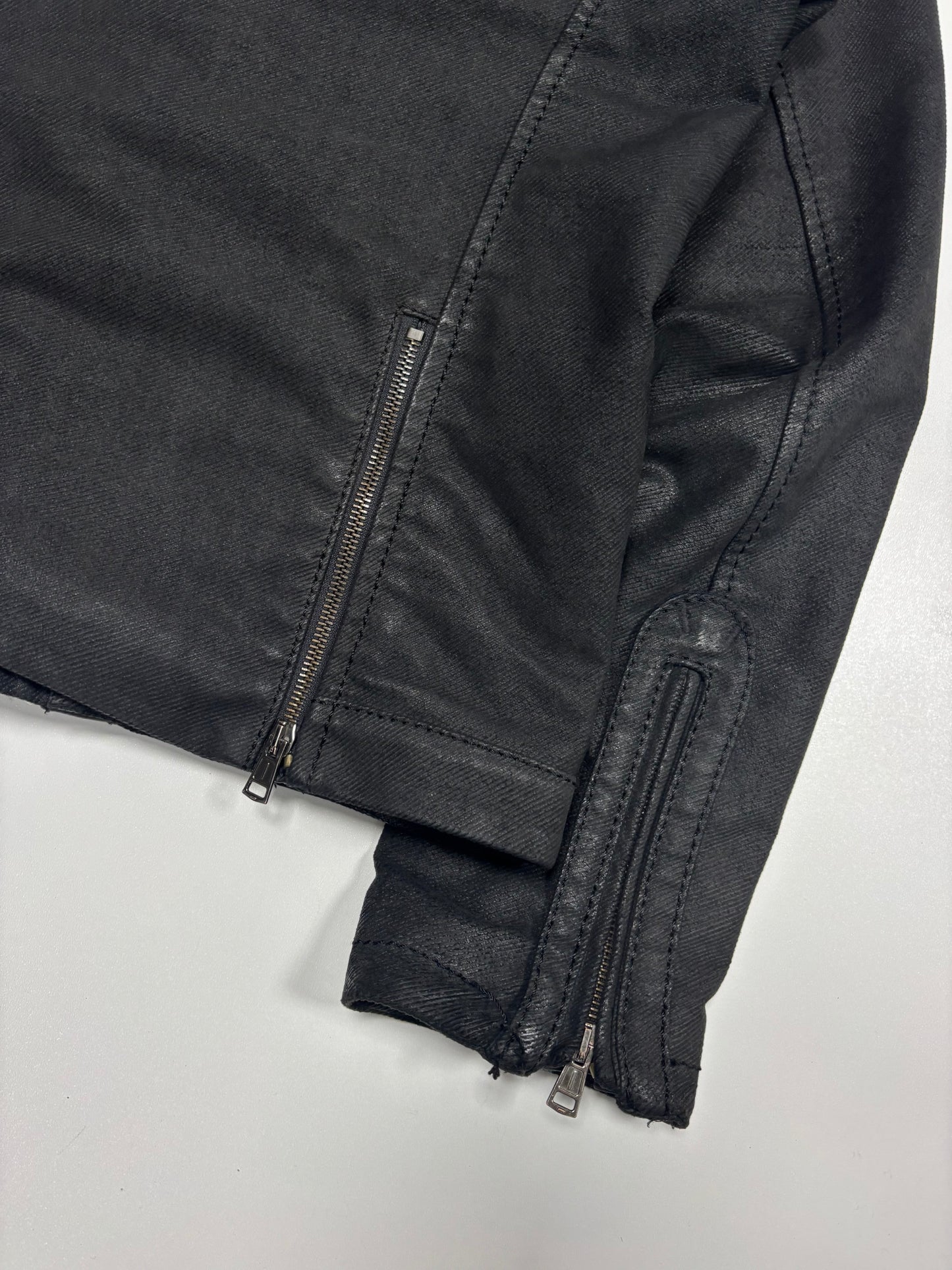 Andrew Mackenzie Waxed Cotton Asymmetrical Collar (L)