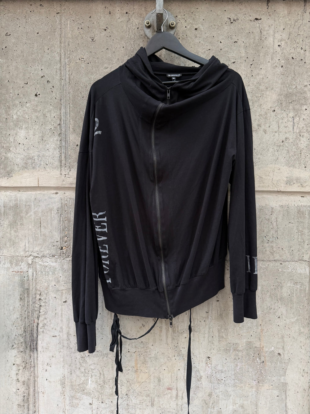 SS/18 Ann Demeulemeester „Forever Kids“ Asymmetrical Zip Hoodie (S)
