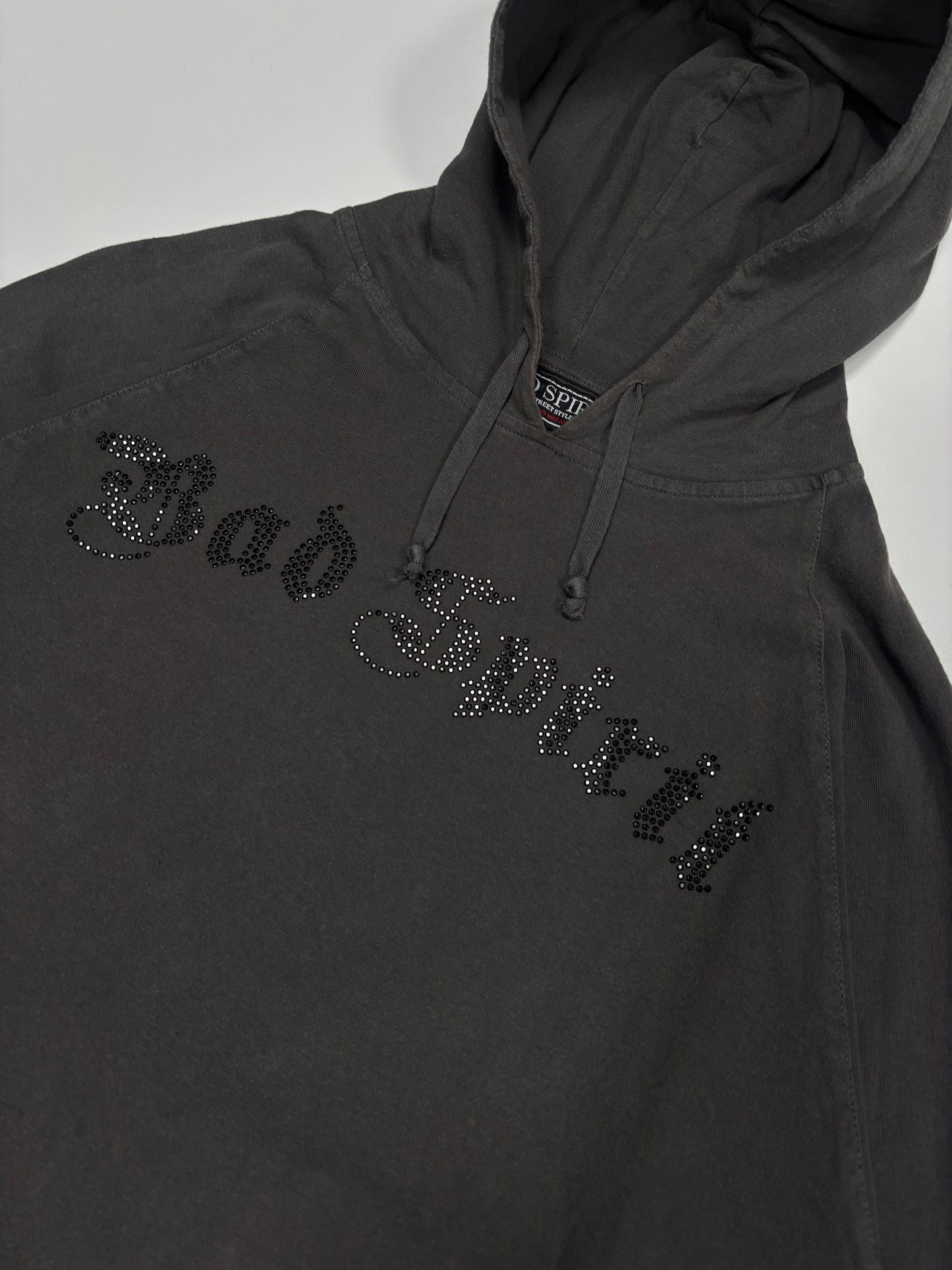 Bad Spirit Double skull Rhinestone Hoodie (XL)