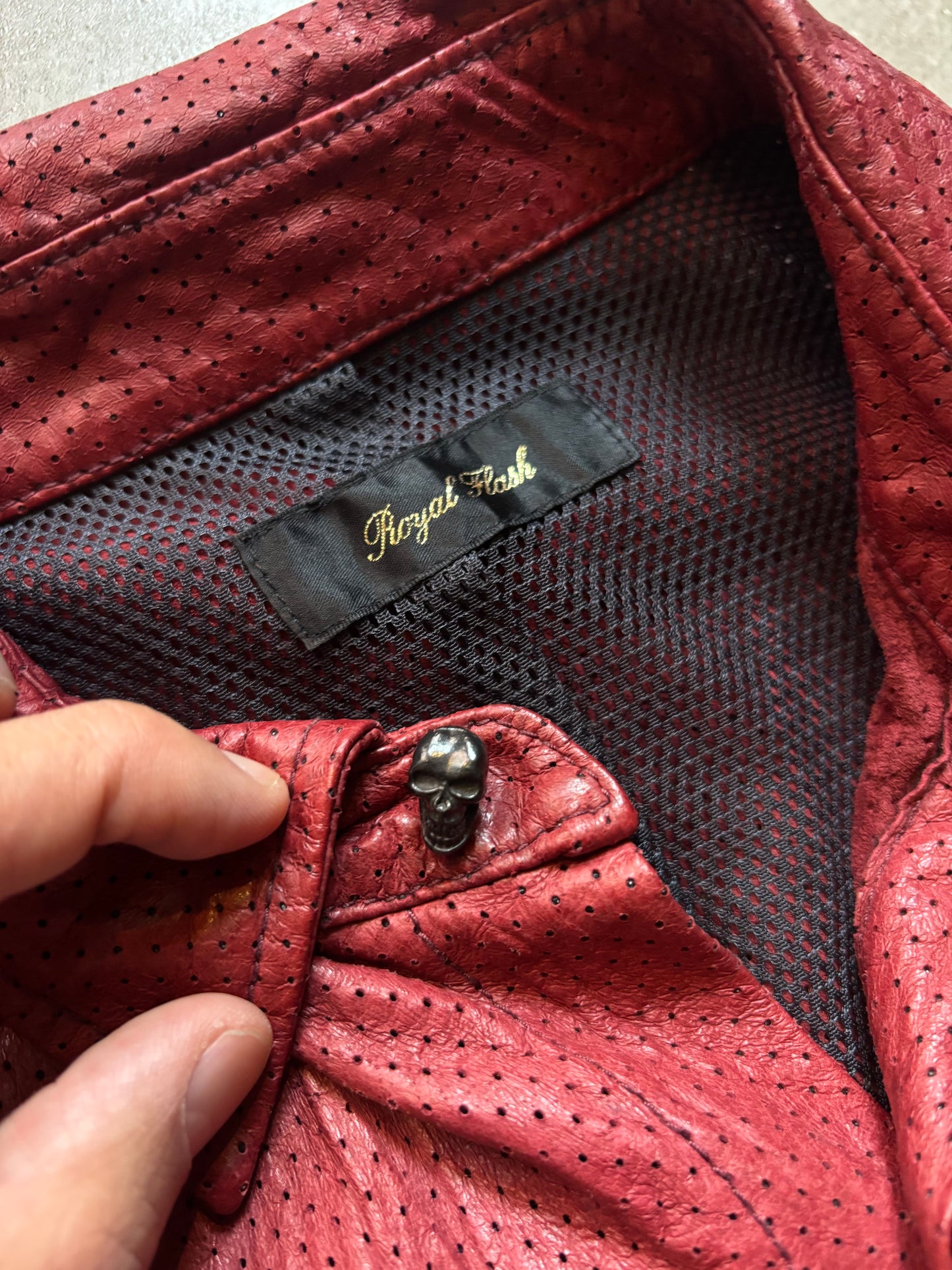 Royal Flash Perforated Leather Shirt (S)