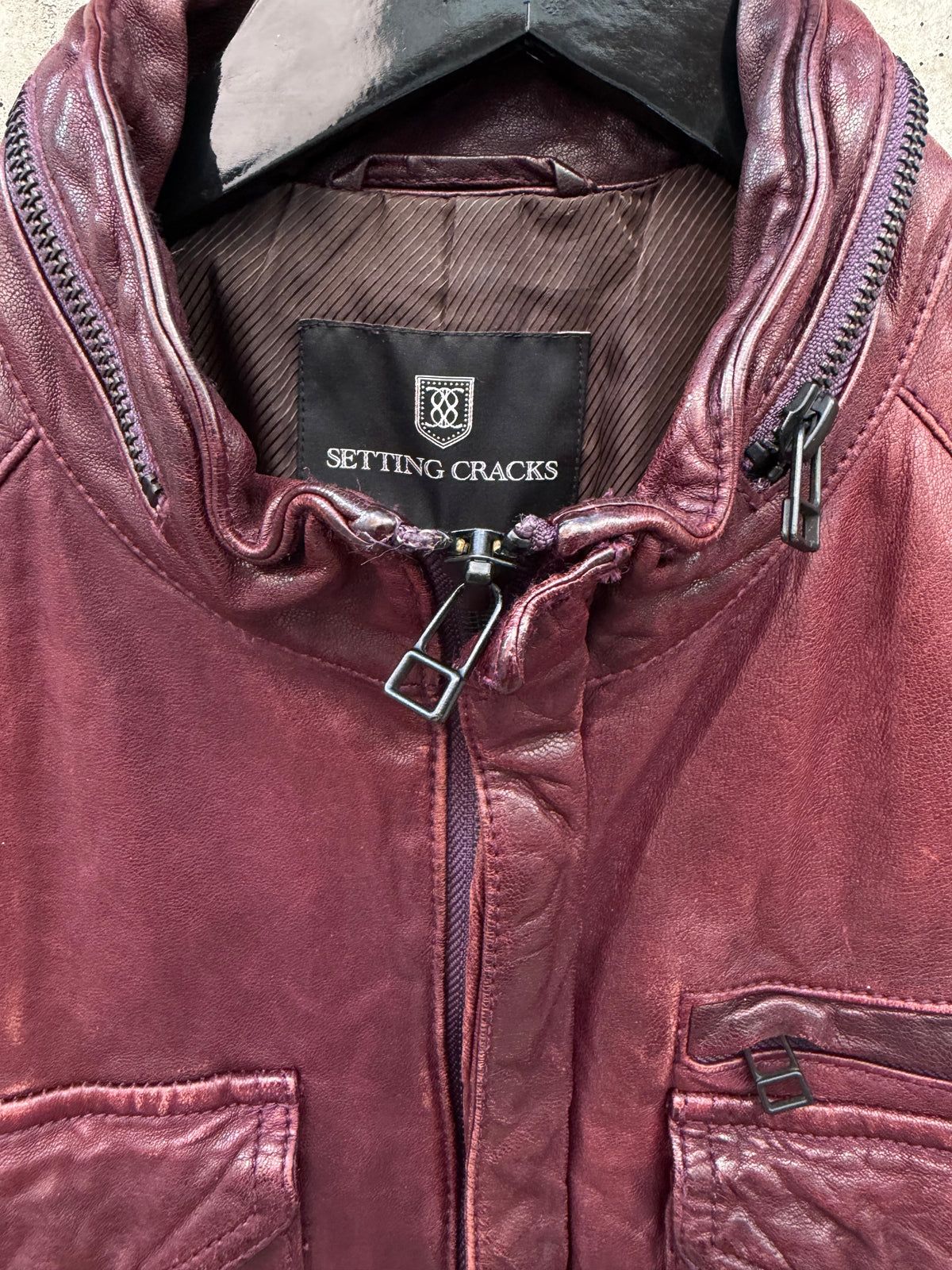 Setting Cracks Bloodred Rider Leather Jacket (S)