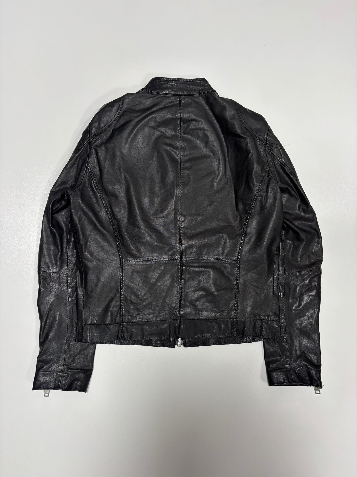 Bikkembergs Front Embroidery Leather Jacket (48)