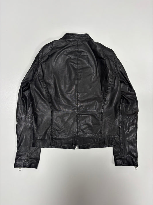 Bikkembergs Front Embroidery Leather Jacket (48)