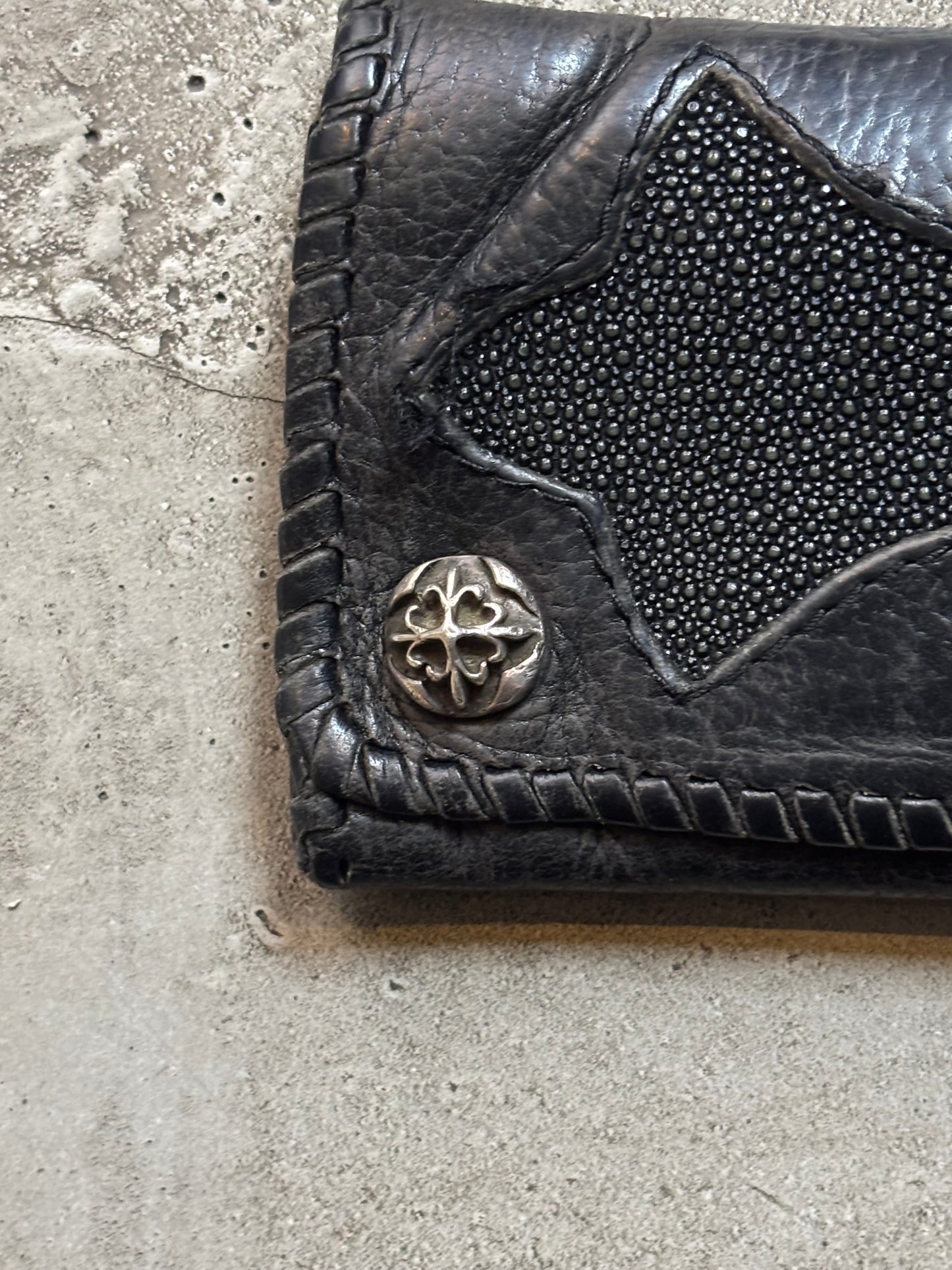 A&G Rock Molded Stingray Cross 925 Silver Wallet (OS)