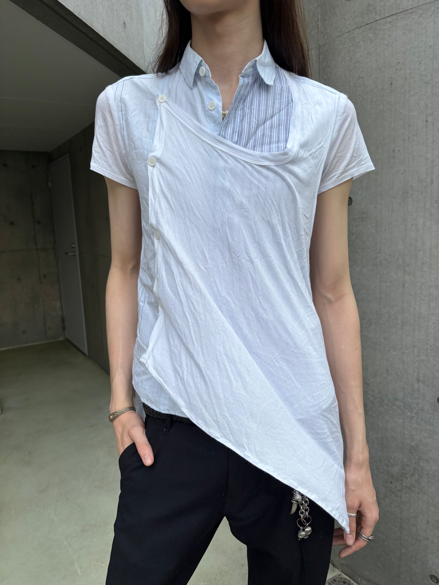 Y‘s by Yohji Yamamoto Multilayered Shortsleeve Button Up (S)