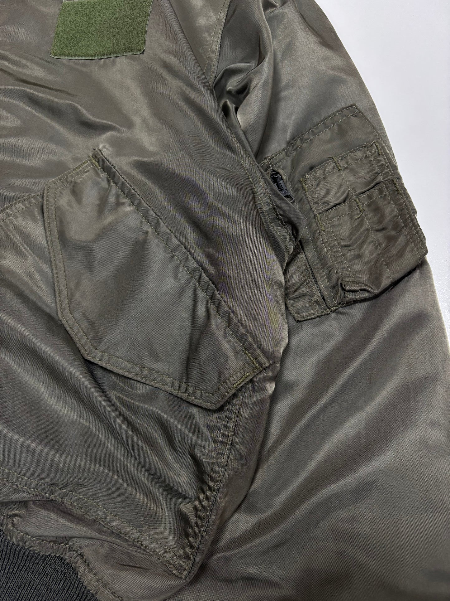 1980’s Avirex Faded Green Bomber Jacket (XL)