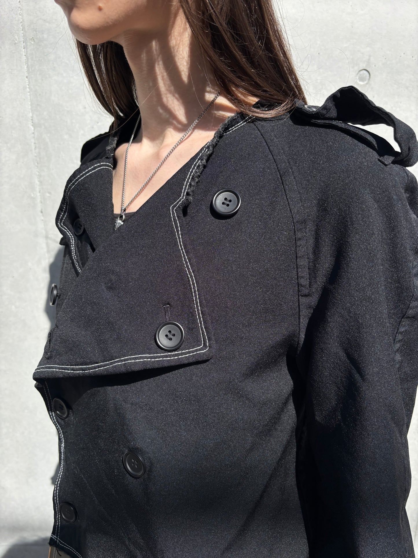 SS/11 Comme des Garcons Black Asymmetrical Military Jacket (S)
