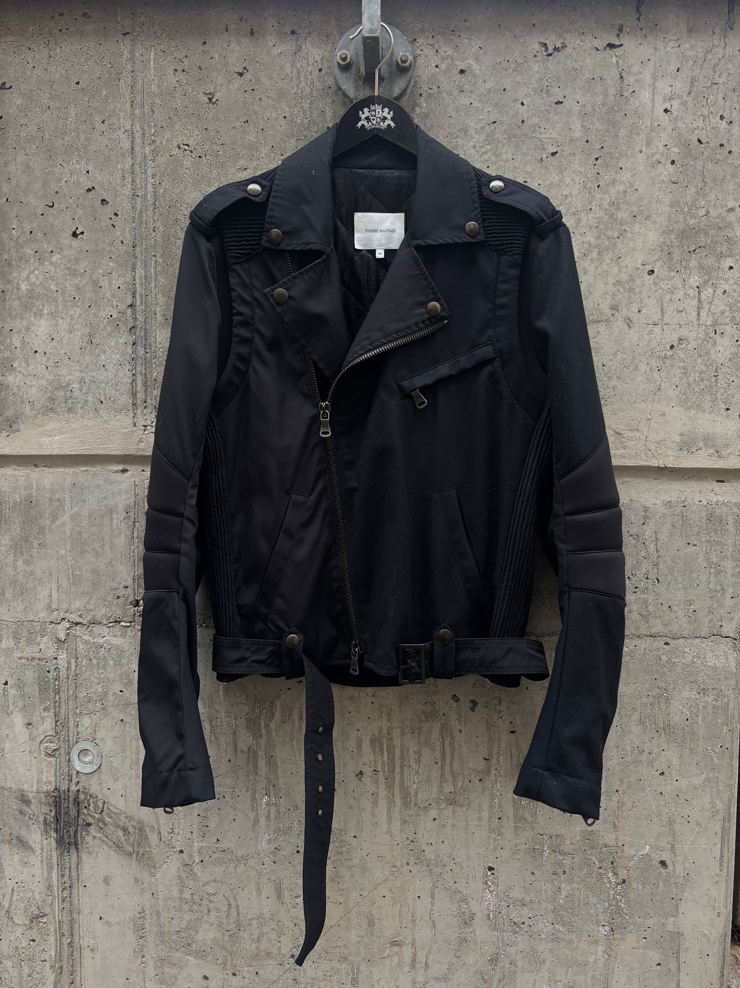 Balmain Perfecto Jetblack Nylon Jacket (48)