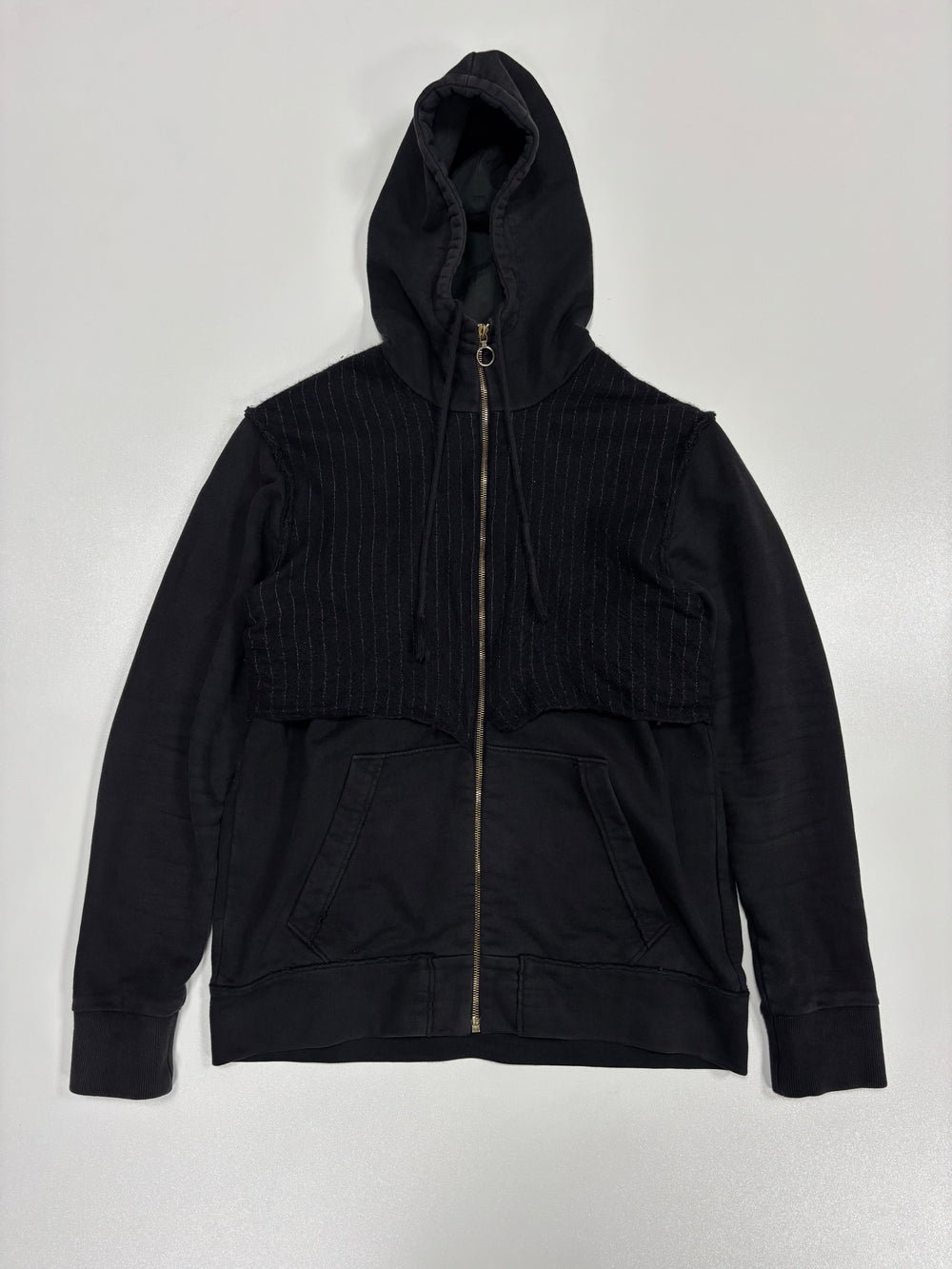Aganovic Pin Stripe Sliced Zip Hoodie (M)