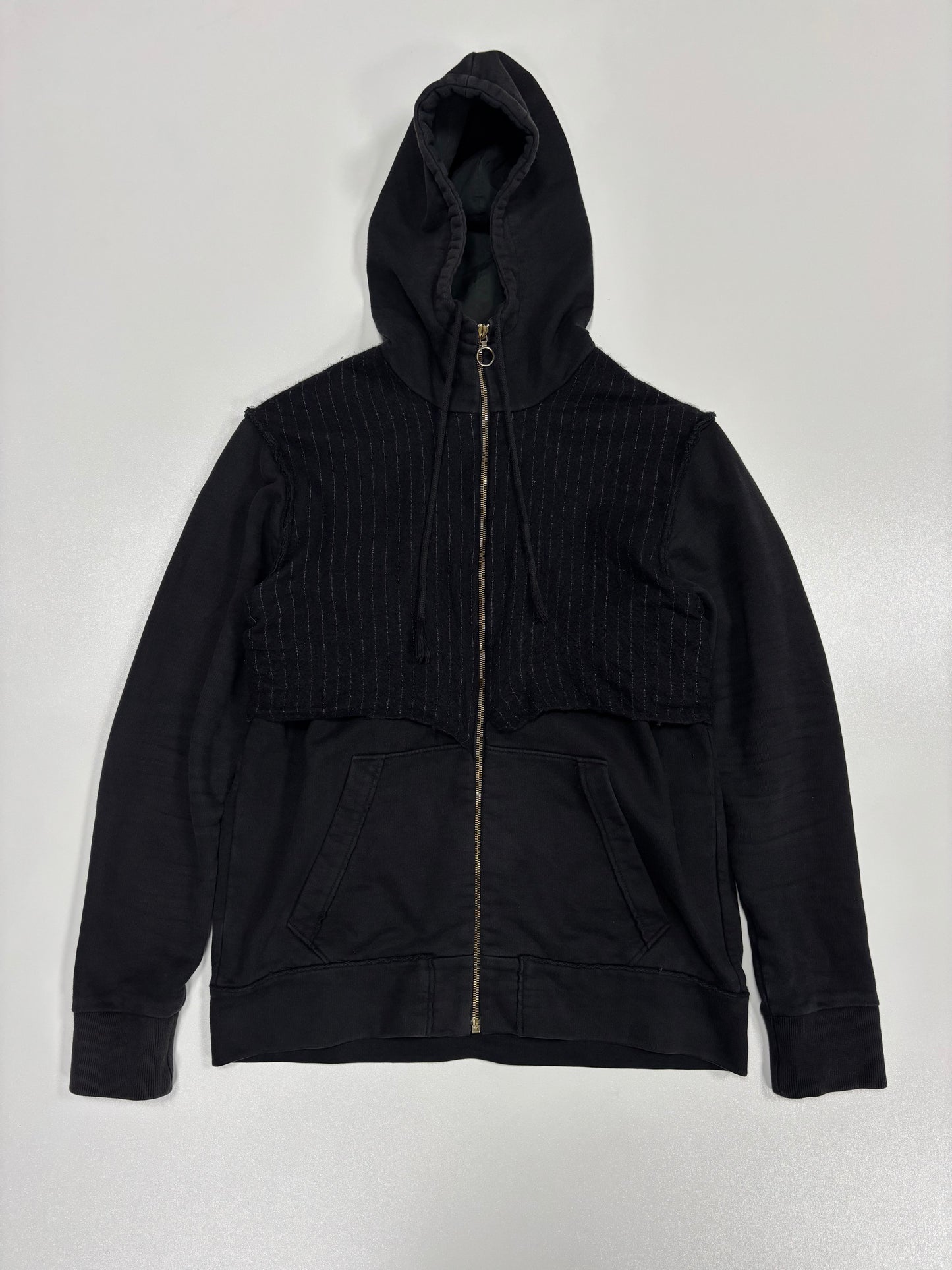 Aganovic Pin Stripe Sliced Zip Hoodie (M)