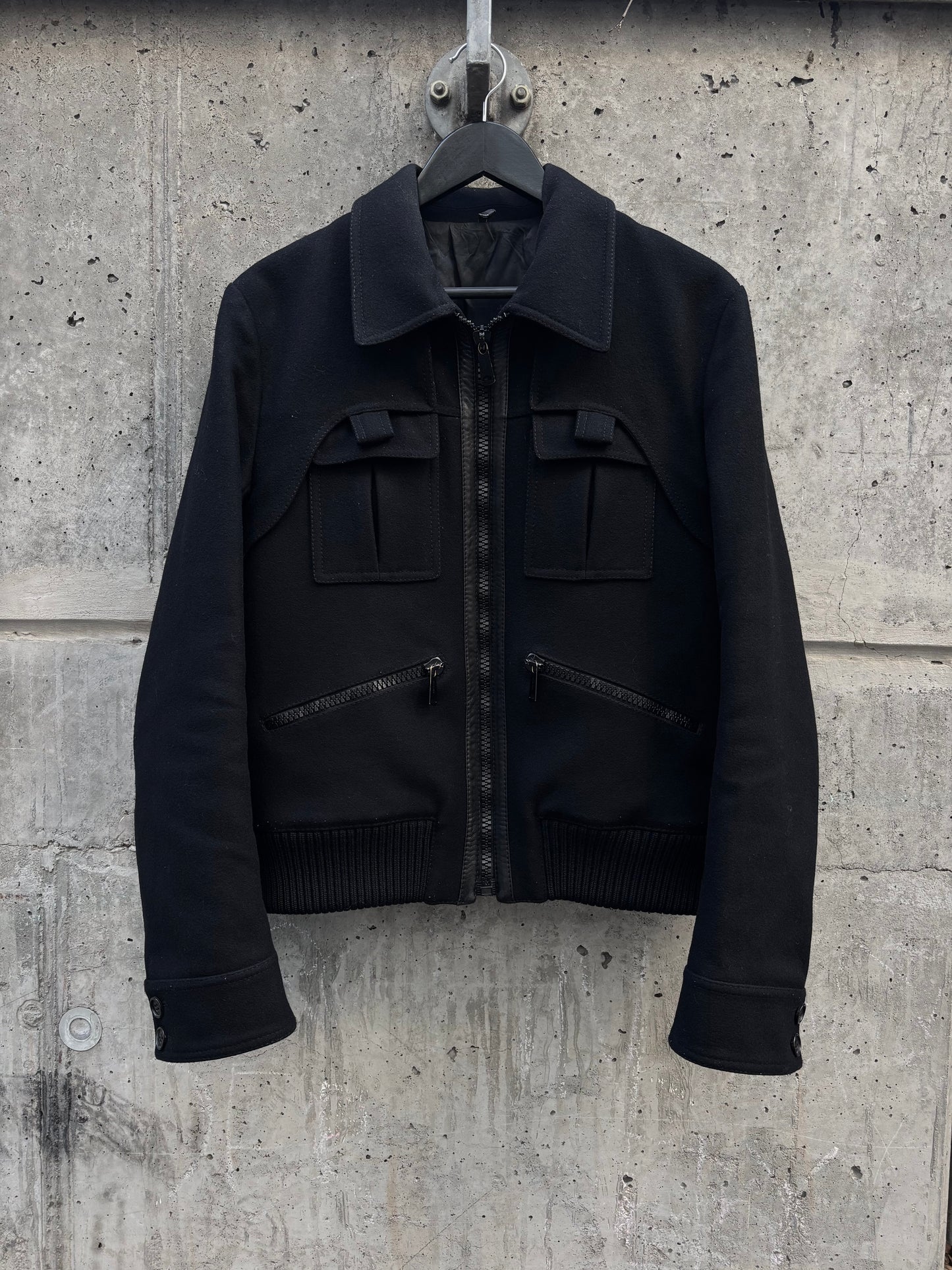 Dior Homme AW2006 Panel Layer Wool Bomber Jacket (48)